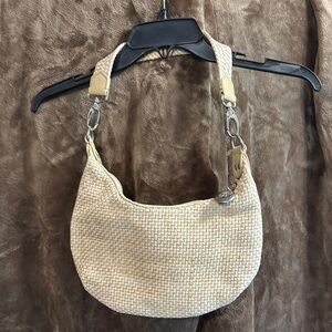 The Sak Woven Cream Shoulder Bag